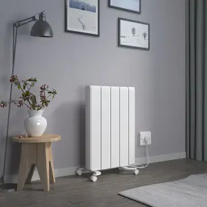 Right Radiators 4FIN 1000W Ceramic Electric Radiator Wall Mounted Portable Heater Smart WIFI Timer