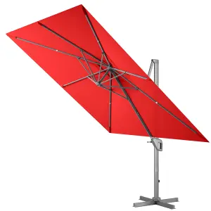 Costway 10 FT Patio Cantilever Umbrella Outdoor Square Parasol Hanging with 360 Rotation