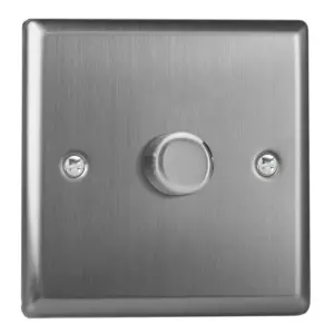 Varilight 1-Gang 2-Way 120W V-Pro LED Dimmer Brushed Steel