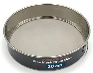 Buckingham Stainless Steel 40 Fine Mesh Drum Sieve - Durable & Efficient Straining Tool 20 cm