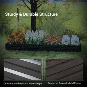 Costway Metal Raised Garden Bed Rectangular Elevated Flower Herbs Planter Box Open Base