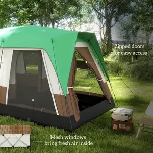 Outsunny Camping Tent with 3000mm Waterproof Rainfly & Screen Panels, Green