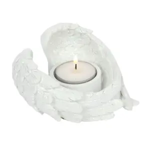 Something Different Glitter Angel Wing Candle Holder White (One Size)