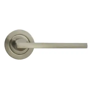 UNO Door Handle Modern Satin Nickel Lever on Rose Internal Latch Doors Handles