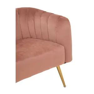 Interiors by Premier Larissa Two Seat Pink Velvet Sofa