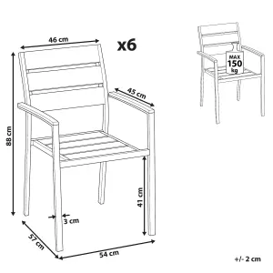 Set of 6 Garden Chairs VERNIO Grey