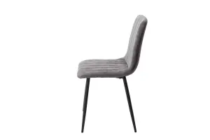 PAIR of Grey straight stitch Aspen dining chairs, black tapered legs