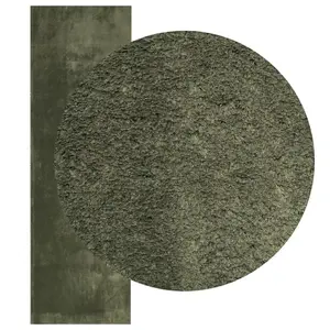 Rug HUARTE Short Pile Soft and Washable Forest Green 80x250 cm