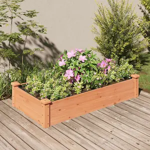 Berkfield Garden Raised Bed with Liner Brown 120x60x25 cm Solid Wood Fir