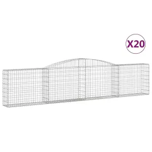 Berkfield Arched Gabion Baskets 20 pcs 400x30x80/100 cm Galvanised Iron