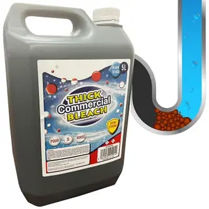 1x 5L Thick Commercial Sink, Drain & Toilet Extra Strong Bleach For Sanitisation & Disinfection