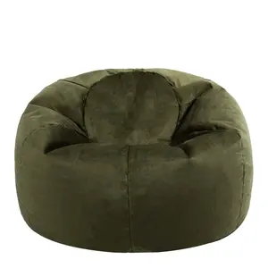 icon Aurora Classic Velvet Bean Bag Chair Olive Green Bean Bags