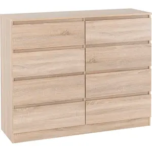 Braunstein 8 Drawer Chest Of Drawers Sonoma Oak