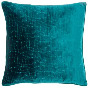 Paoletti Bloomsbury Cut Velvet Piped Feather Rich Cushion