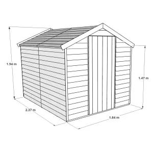 BillyOh Super Saver Overlap Apex Wooden Shed - 8x6