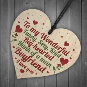 Red Ocean Valentines Anniversary Gift For Boyfriend Gifts For Him Handmade Wooden Heart Sign Keepsake Present