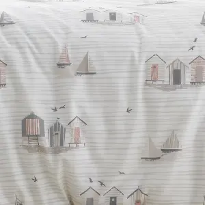 Beach Huts Summer Seaside Print Duvet Cover Set