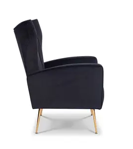 Velvet Black Talia Accent Chair