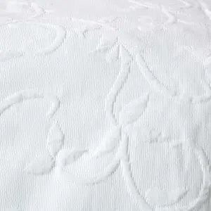 Homescapes White Cotton Rich Floral Metelassé Pattern Bedspread, King