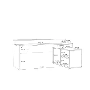 Loadout Black Storage Gaming Desk 3 Shelves with Colour Changing LED