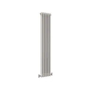 Vertical White Double Column Radiator (H) 1500mm x (W) 290mm, 3140 BTU.