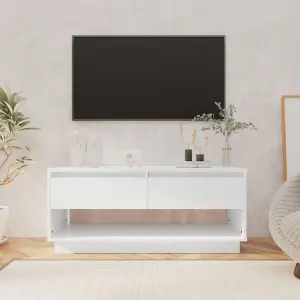 Berkfield TV Cabinet High Gloss White 102x41x44 cm Engineered Wood