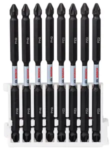 Bosch Professional Double Ended Bit Pack - 110mm, 4x PH2, 4x PZ2 - Pick & Clic Impact