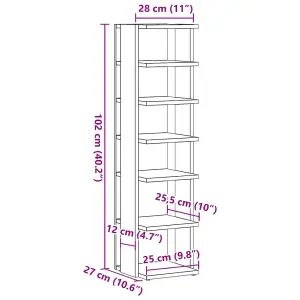 Berkfield Shoe Cabinets 2 pcs Old Wood 28x27x102 cm Engineered Wood