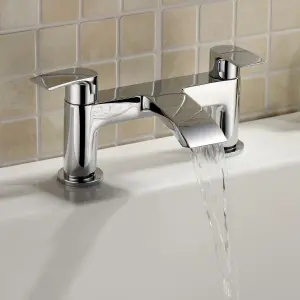 Nes Home Libra Waterfall Basin Mono Tap & Bath Filler Mixer Tap Chrome