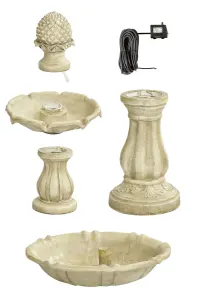 Primrose Elizabethan Vintage Style Royal 2 Tier Pineapple Water Feature Classical Fountain 98cm