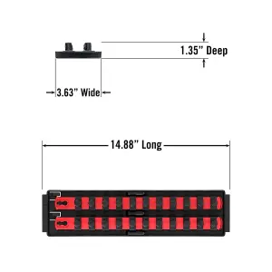 Ernst 8494 1/2" Socket Boss Storage Organiser Rail 2-Rail Twist Lock 13" Red