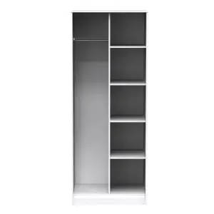 Diamond Ready assembled Modern Matt white Tall Open Double Wardrobe (H)1970mm (W)740mm (D)530mm