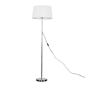 ValueLights Modern Standard Floor Lamp Base In Polished Chrome Metal Finish