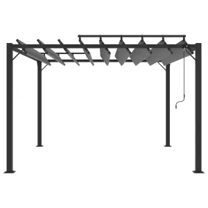 Berkfield Gazebo with Louvered Roof 3x3 m Anthracite Fabric and Aluminium