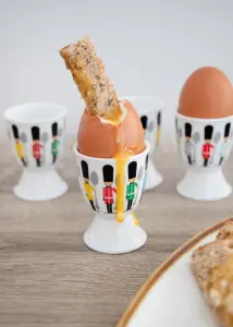 KitchenCraft 4-Piece Novelty Ceramic Egg Cup Set