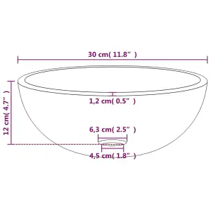 Berkfield Basin Tempered Glass 30x12 cm White