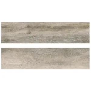 Glade Matt Olive Wood Effect Porcelain Outdoor Tile - Pack of 2, 0.72m² - (L)1205x(W)300