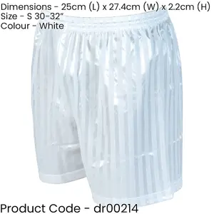 S - WHITE Adult Sports Continental Stripe Training Shorts Bottoms - Football