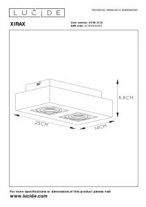 Lucide Xirax Modern Ceiling Spotlight - LED Dim to warm - GU10 - 2x5W 2200K/3000K - Black