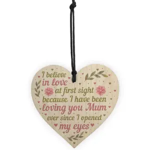 Red Ocean Mum Gifts For Mummy Wooden Heart Plaque Daughter Son Birthday Christmas Keepsake