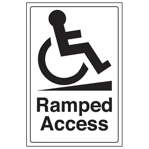 Ramped Access Information Safety Sign - Rigid Plastic - 300x400mm (x3)