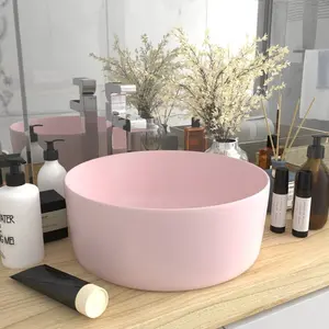 Belfry Bathroom Katha 400mm L x 400mm W Ceramic Circular Sink Pink