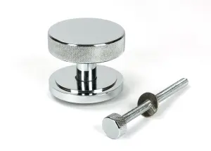 From The Anvil Polished Chrome Brompton Centre Door Knob (Art Deco)