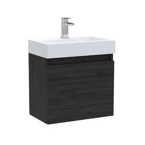 Merit 502.5mm Single Bathroom Vanity with Integrated Polymarble Basin Charcoal Black