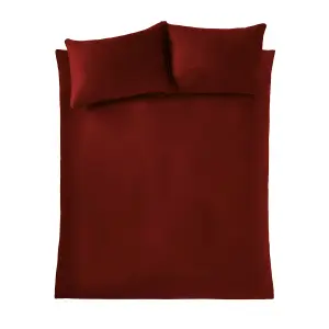 Catherine Lansfield Kingsley Soft Matt Velvet King Duvet Cover Set with Pillowcases Raspberry