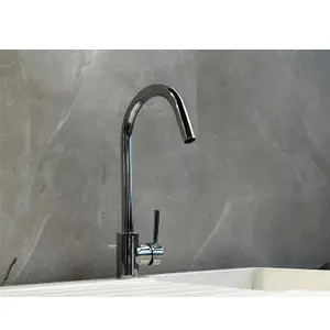 Liquida LS04CH Monobloc Swan Neck Single Lever Chrome Kitchen Mixer Tap