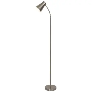 GoodHome Hetange Nickel effect Floor light