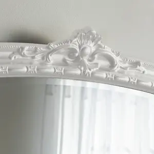 Overmantle Arched Wall Mirror 127(w) x 89cm(h) White Victoria Mirror