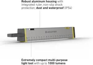 Ledlenser AF2R Rechargeable 1000lm LED Cordless Area Work Light Floodlight, IP54, With Magnetic Base, Up To 35H Battery, USB-C