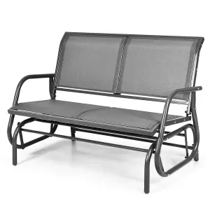 Costway Outdoor Swing Glider Chair 2-Person Patio Garden Rocking Swing Bench Loveseat